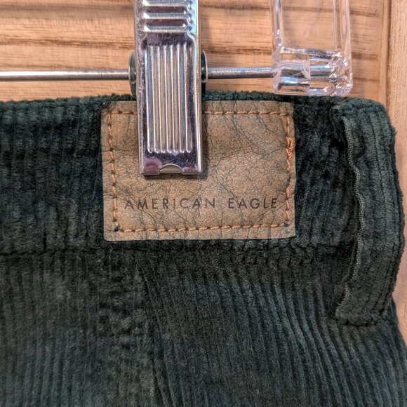 American Eagle Dark Green Corduroy Button-Front Skirt Size 0 Reg - Picture 8 of 13